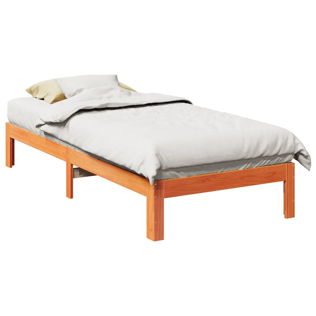 Letto senza Materasso Marrone Cera 80x200 cm Legno di Pino 859216