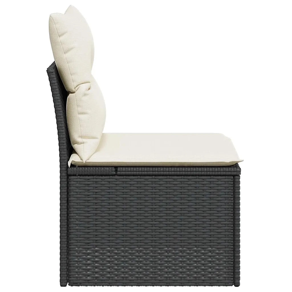 Sedia da Giardino Senza Braccioli con Cuscini Nera Polyrattan CFW5894634