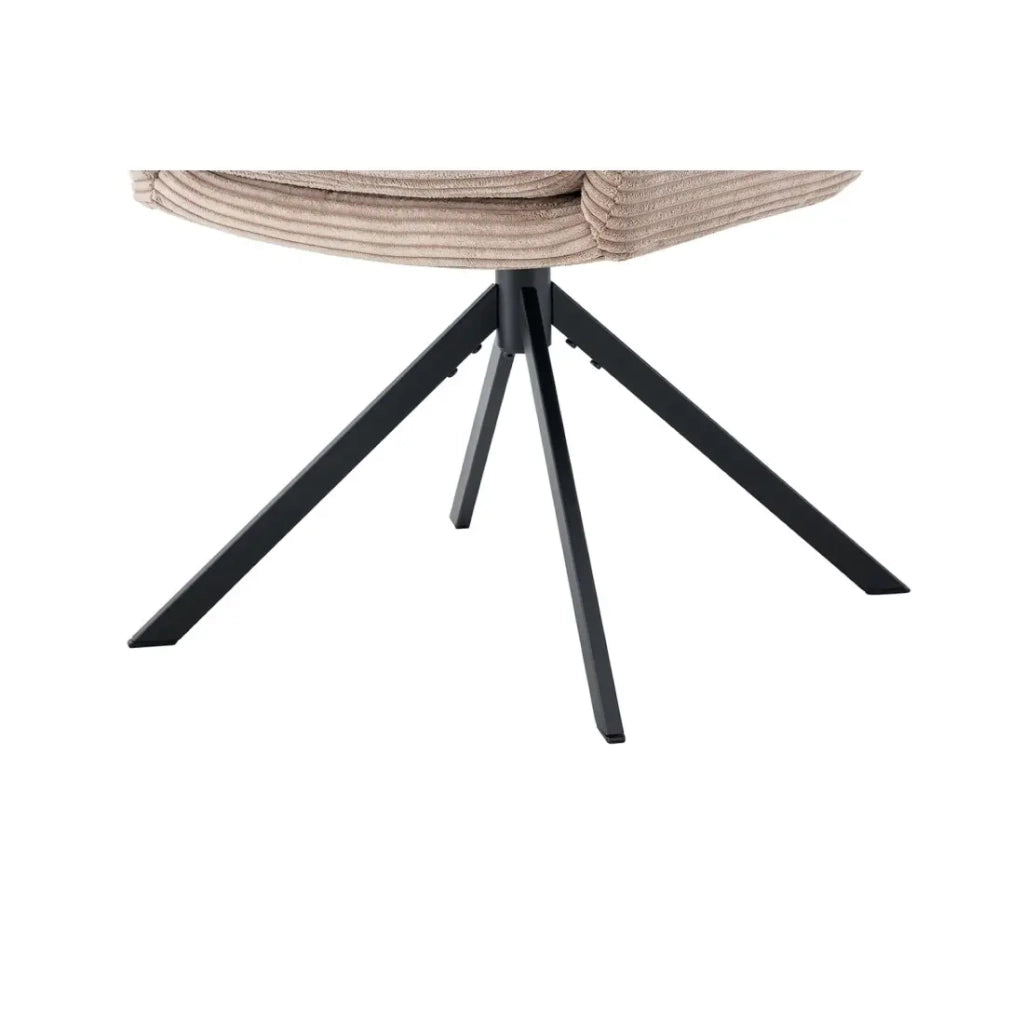 Set di 2 poltrone KAVIRA – Velluto a coste sabbia – Piedi in metallo – Con braccioli – Design accogliente e moderno