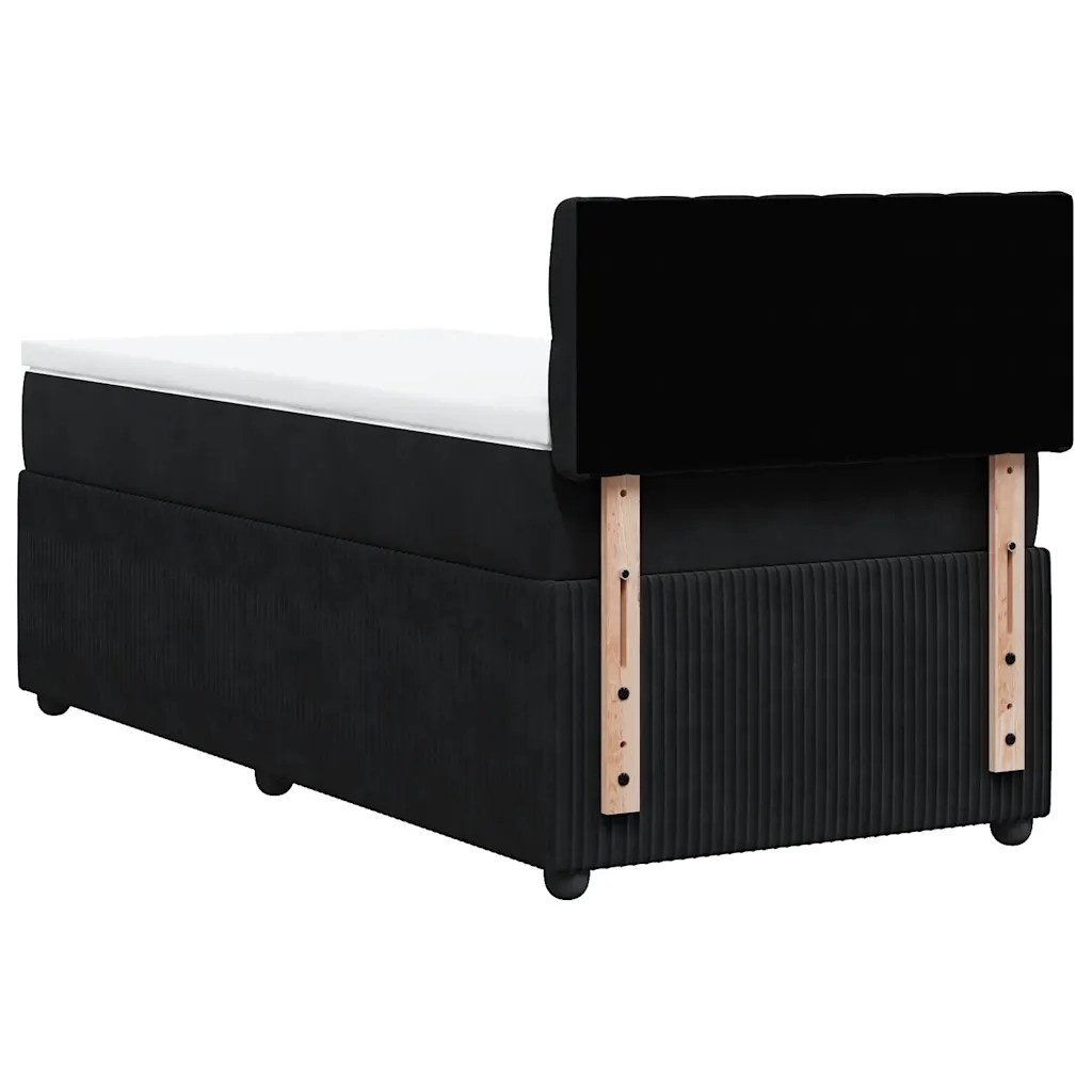 Giroletto a Molle con Materasso Nero 100x200 cm in Velluto 3289970