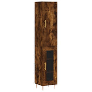 Credenza | Madia | Buffet da pranzo | Armadio da pranzo Rovere Fumo 34,5x34x180 cm in Legno Multistrato
