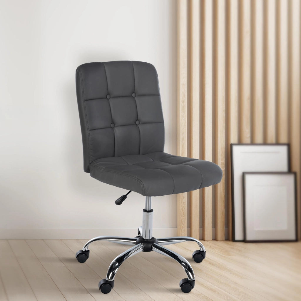 Sedia da ufficio Trenton in similpelle grigio