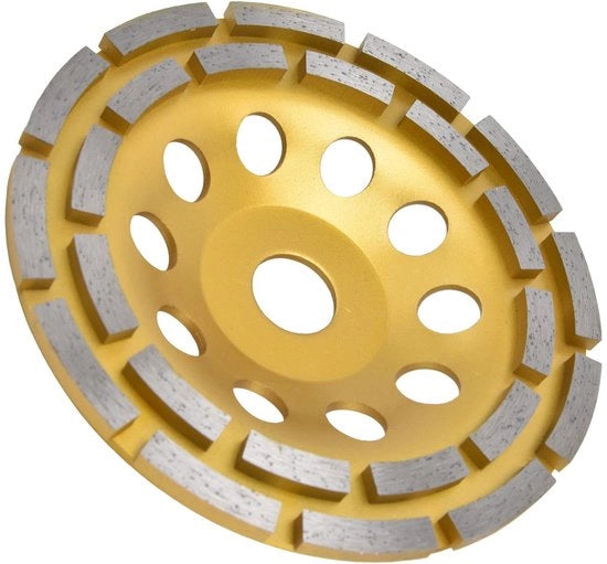 Schiaccia-Abbagliante a Diamante 150mm - Doppia Riga - Smerigliatrice - Cemento/Granito - Pietra di Cava - Diametro Interno 22,23mm