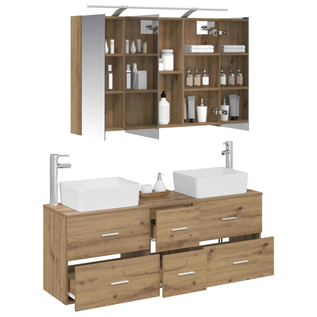 Set di mobili per il bagno 4 pcs Rovere Artigianale 3406862