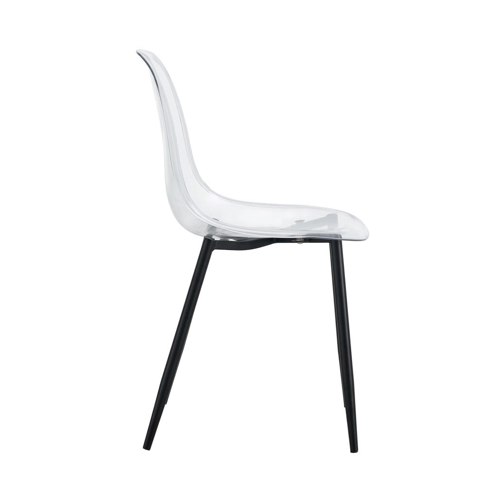 Set di 4 sedie da pranzo trasparenti con gambe nere