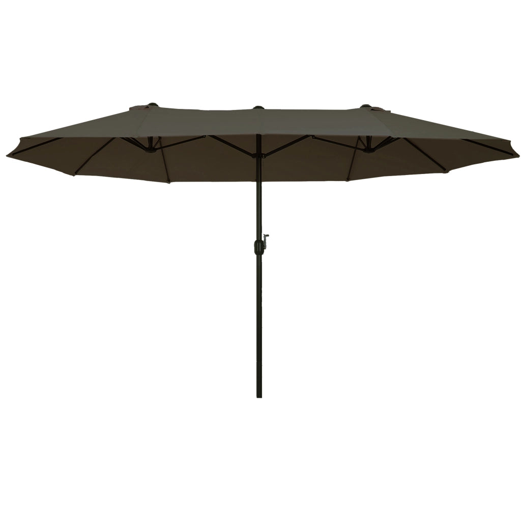 Ombrellone da balcone 455x265 cm con manovella, UV e vento ¨C zephmum ¨C Grigio