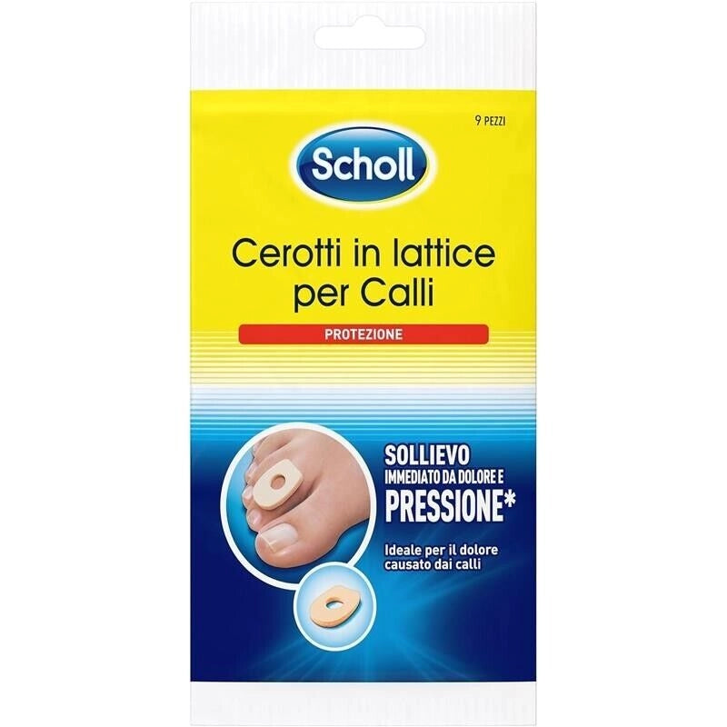 SCHOLL CEROTTI IN LATTICE PER CALLI PROTEZIONE DALLA PRESSIONE ADATTI PER ALLEVIARE IL DOLORE CAUSATO DAI CALLI 9 CEROTTI