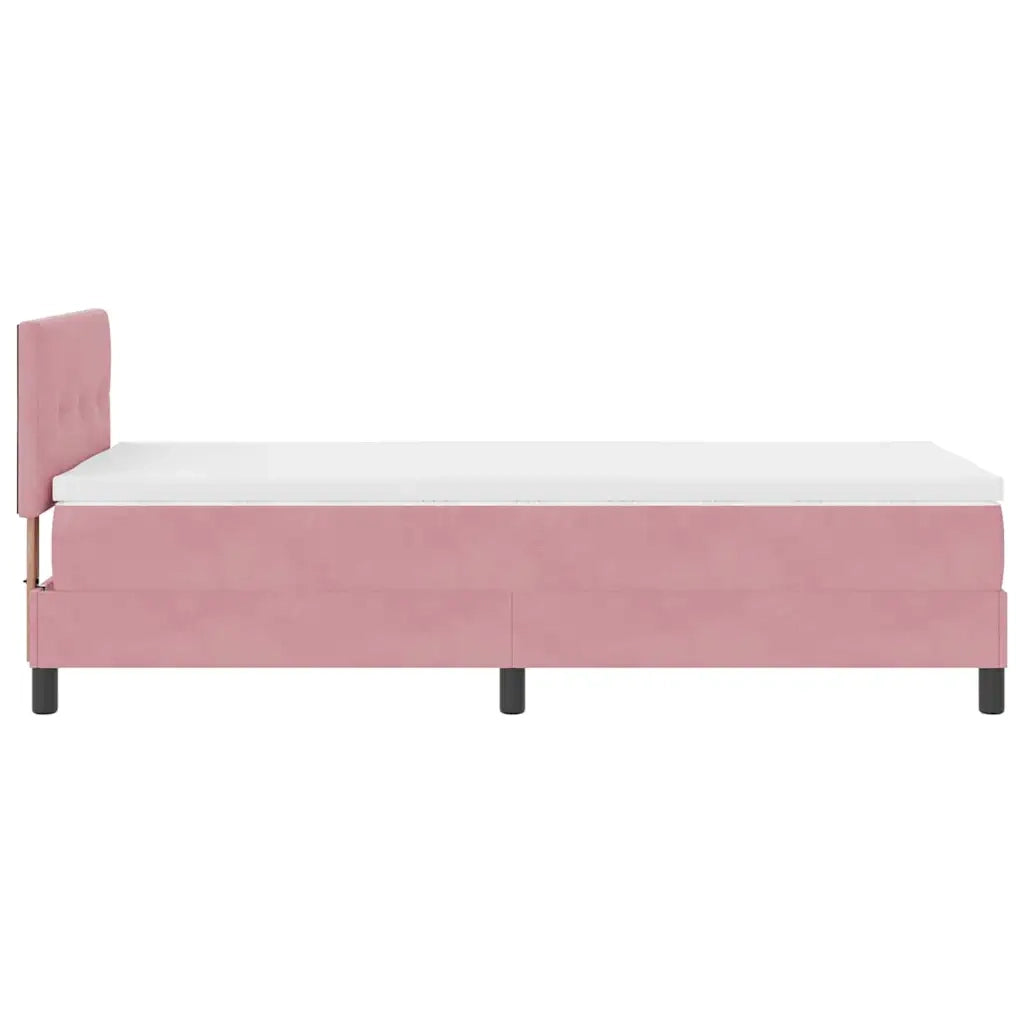 Letto a molle con materasso Rosa 80 x 200 cm Velluto 3339139