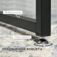 Tavolini da Caffè Impilabili in Vetro temperato e Acciaio per Soggiorno, Nero