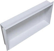 Douchenis in roestvrij staal, randloos – 60 x 30 x 10 cm – doucheplank per badkamer – flexibele montage – betegelbare douchenis in bianco.