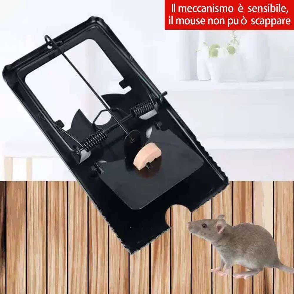 Trade Shop - Set 4pz Trappola Per Topi Grandi Piccoli Facile Da Usare Può Essere Riutilizzata -