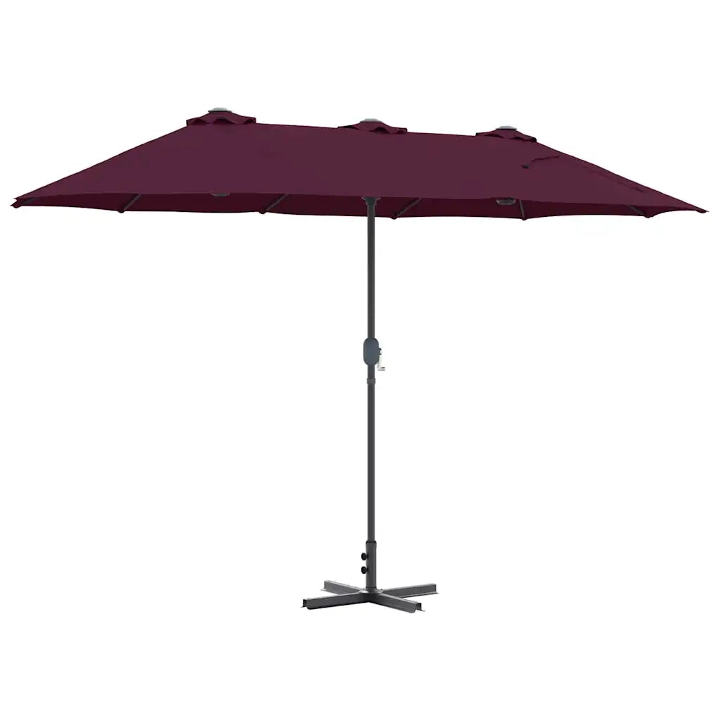 Ombrello da giardino-Ombrellone da spiaggia Rosso Bordeaux 370 x 197 x 239 cm