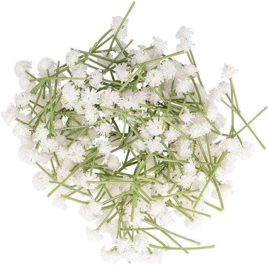 Tappeti decorativi di gypsophila | fiori artificiali | decorazione | 40g | 5 cm di lunghezza | Ø 13 cm (bianco)
