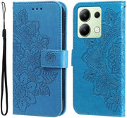 Case per Xiaomi Redmi Note 13 4G | Libro per fiori | Supporto da appendere | Blu