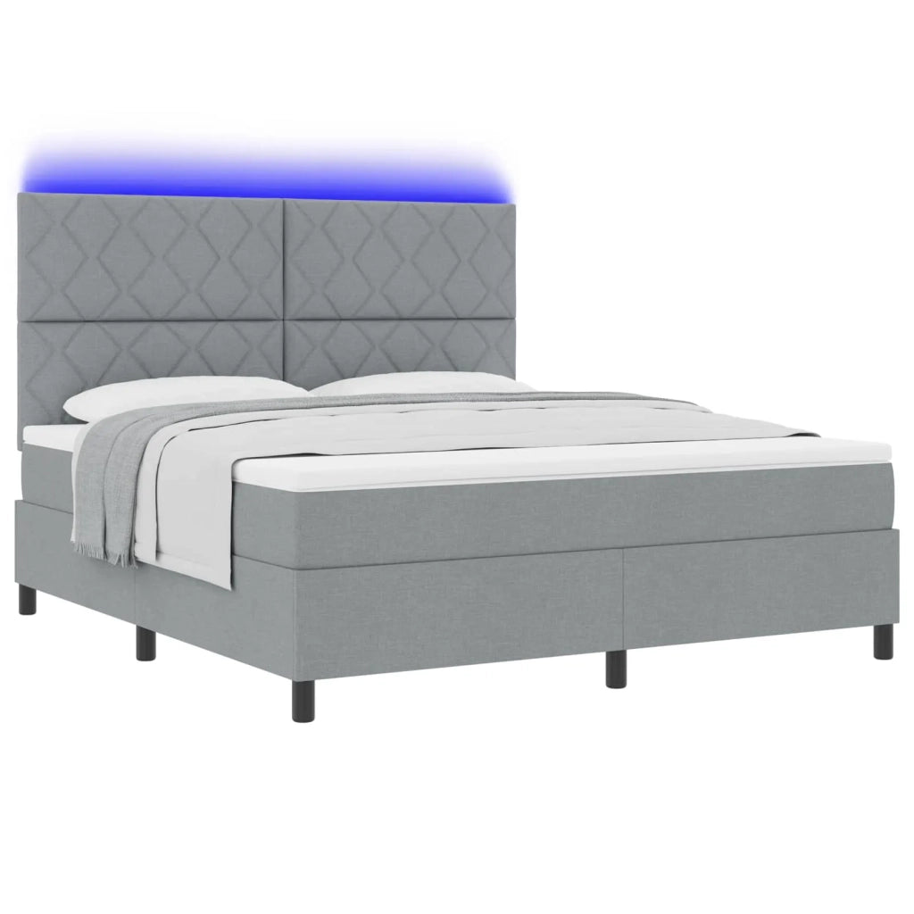 Letto a molle con testiera Grigio chiaro 180 x 200 cm Tessuto 3342963