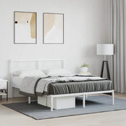 Giroletto con Testiera-Struttura Letto con testiera Metallo Bianco 140x190 cm 330091