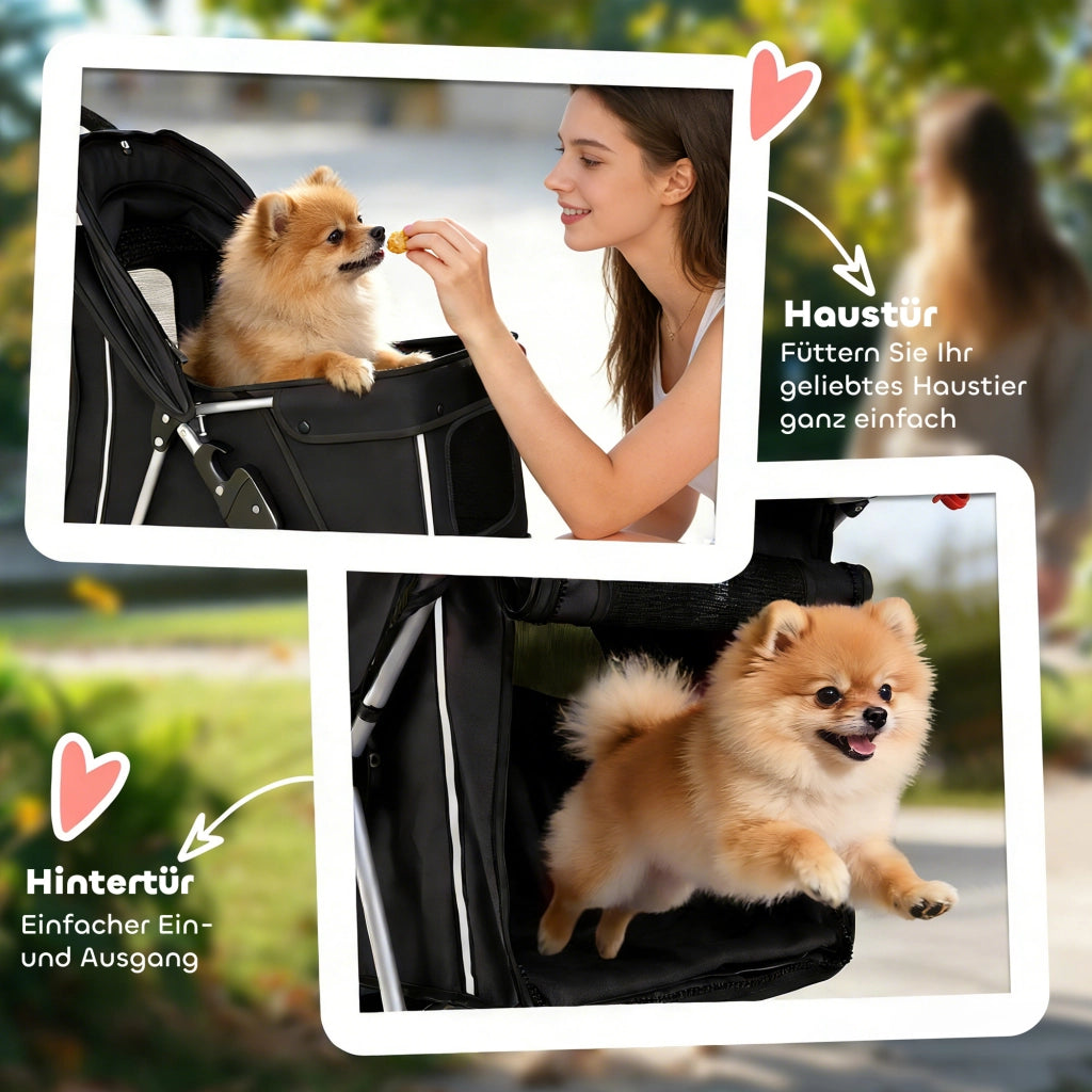 Carrello per Cani Pieghevole ¨C Zephmum ¨C 77x44x102 cm Nero