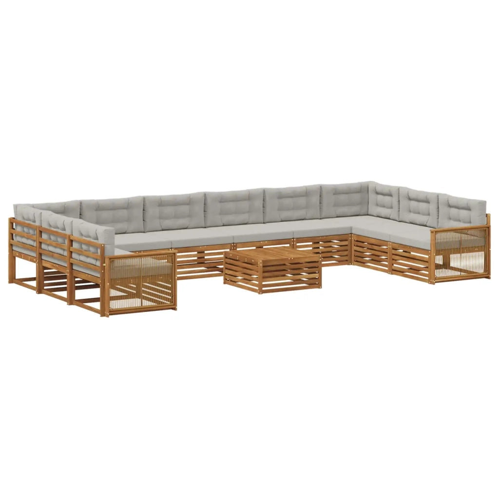 Set divani 11 pz Legno di Acacia Massello 3383929