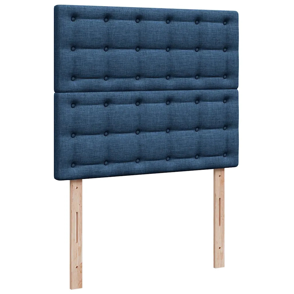 Struttura Letto Pouf con Materasso Blu 120x200 cm in Tessuto 3313319