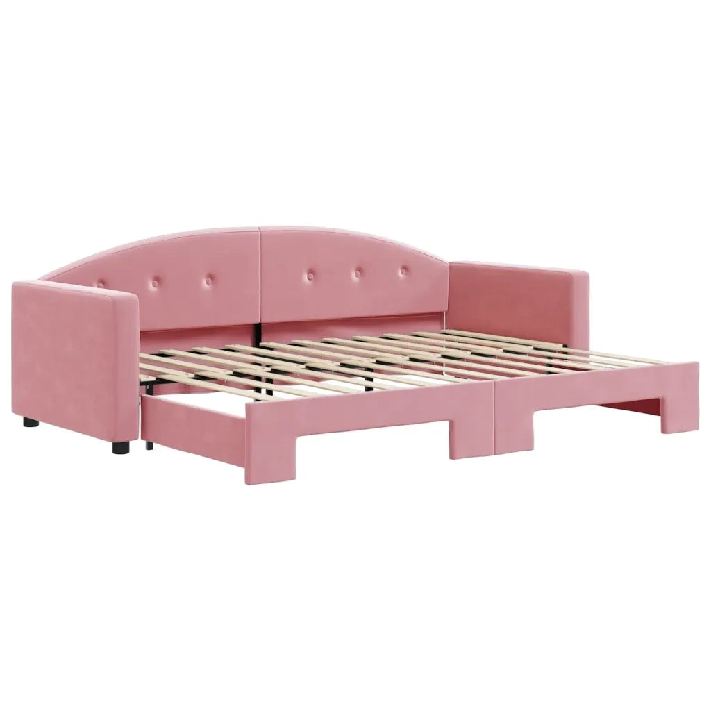 Divano Letto con Letto Estraibile Rosa 80x200 cm in Velluto 3197297