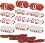 Set di 60 etichette per pacchi - Etichette decorativa per pacchi, bottiglie e bicchieri - Etichette da appendere per etichettatura e decorazione