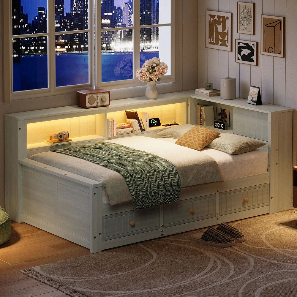 Letto Contenitore in Legno con Cassetti ¨C MINIMAL ¨C Grigio 90x200