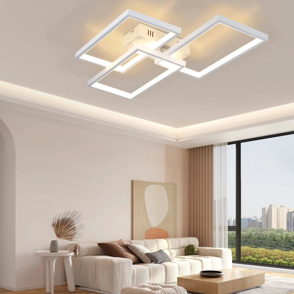 ZMH Lampada da soffitto a LED con telecomando Moderna lampada da camera in metallo 3-ER