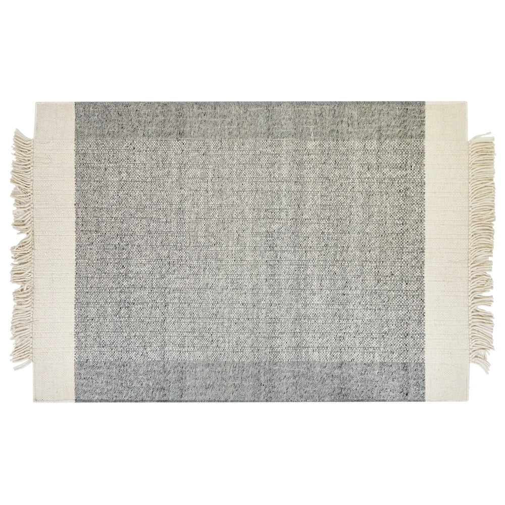 Tappeto lana grigio e bianco sporco 160 x 230 cm fatto a mano geometrico soggiorno camera da letto