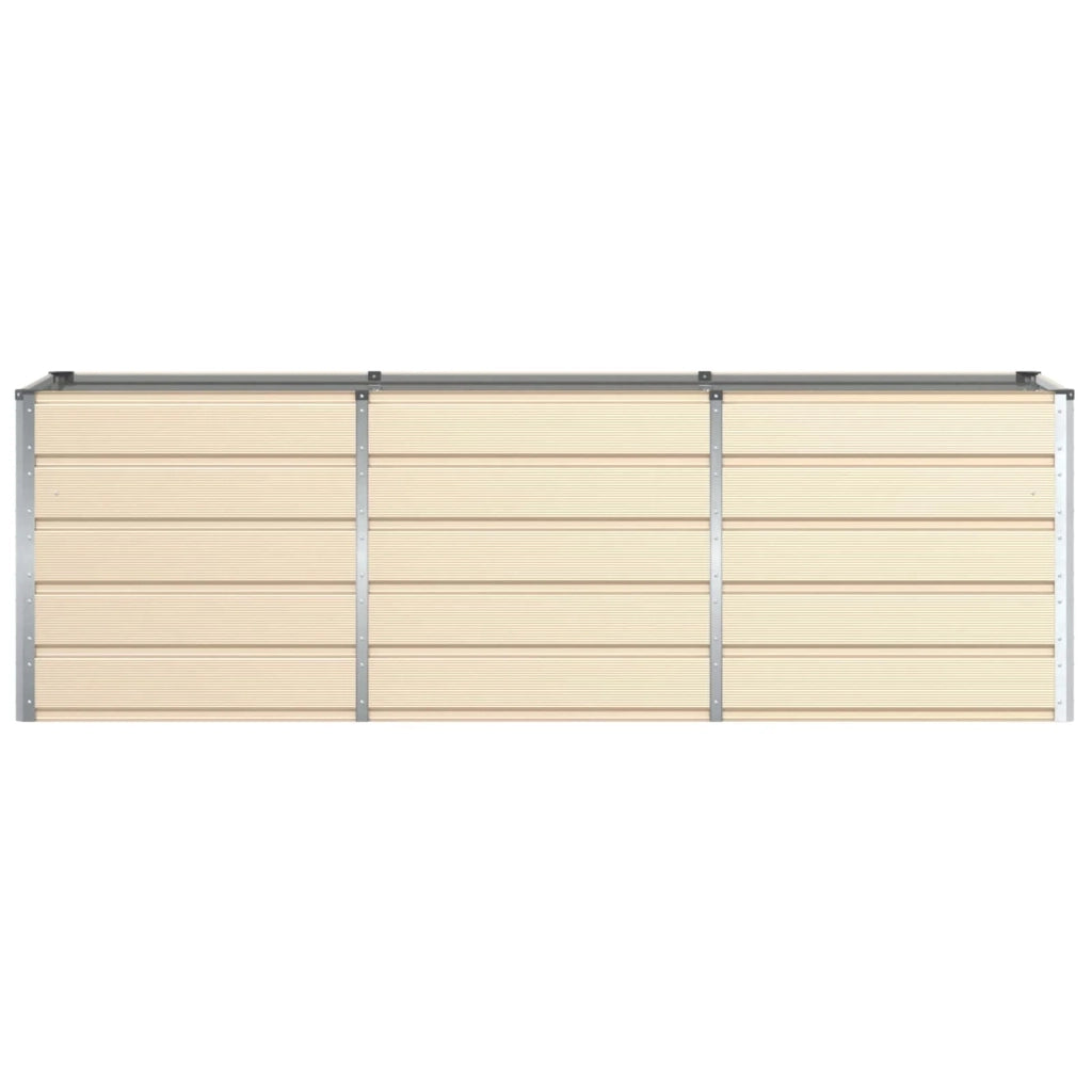 Fioriera moderna in acciaio 240 x 80 x 75 cm design elegante per uso interno ed esterno acciaio avorio 02_0059148