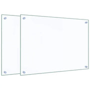 Paraschizzi per Cucina 2 pz Trasparente 70x50cm Vetro Temperato CFW3829603