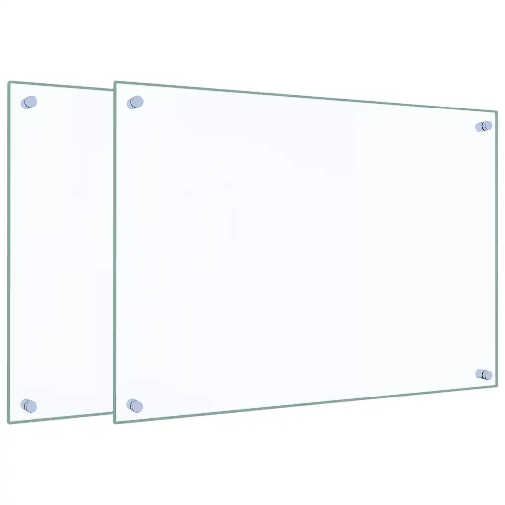 Paraschizzi per Cucina 2 pz Trasparente 70x50cm Vetro Temperato CFW3829603