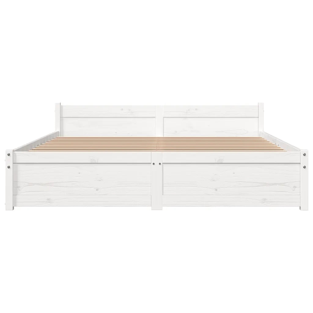 Giroletto-Struttura Letto Bianco in Legno Massello 150x200 cm King Size 320434