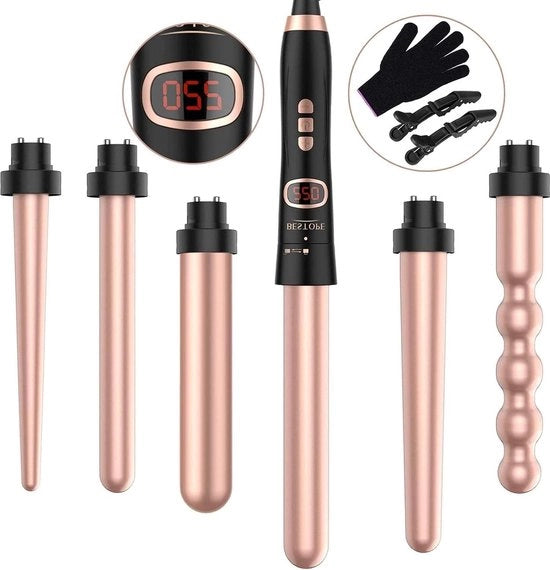 Set di 6 in 1 per Krulla con Display LCD Regolabile e Smalto Ceramico
