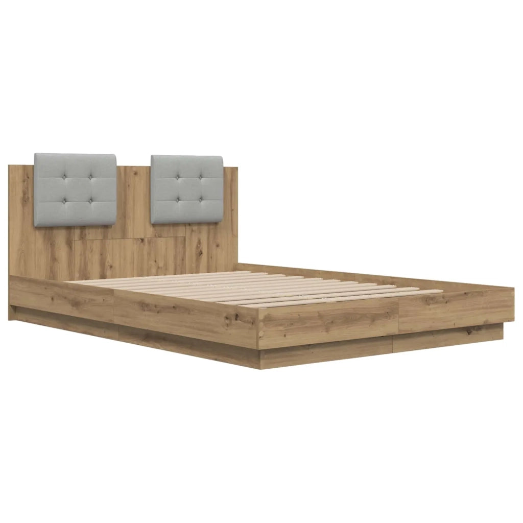 Struttura letto con testata-Giroletto Rovere artigianale 140 x 200 cm