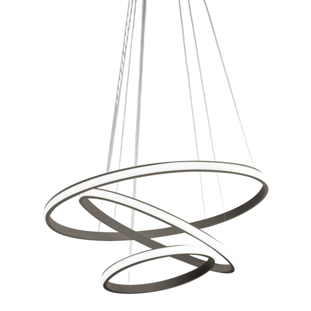 Lampada a sospensione IOLE S/3 - 70W 3200lm 3000K dimmerabile - Alluminio colore titanio e silicone bianco opale - Gealuce