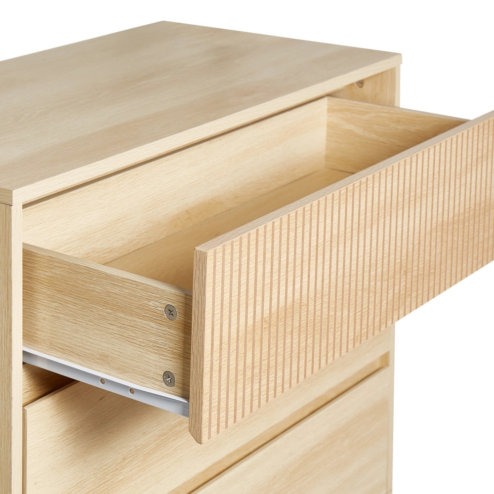 Cassettiera in legno chiaro MDF 3 cassetti Gambe in legno di pino Design moderno Camera da letto Soggiorno