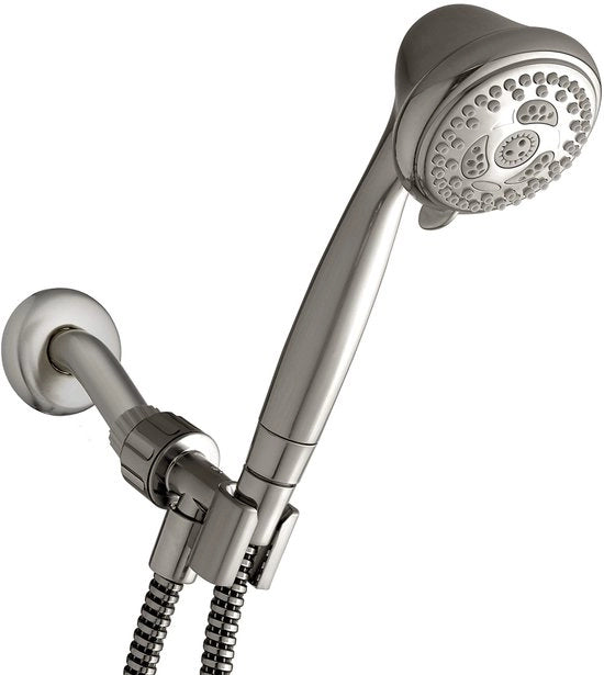 Handdouche con getto potente, 6 modalità e tubo, finitura a nastro di nichel, nessuna misura.