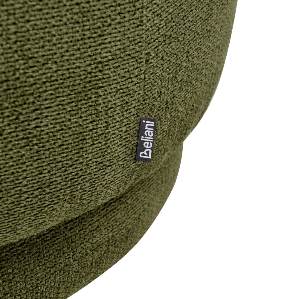 Poltrona Verde Poliestere Cuscino Girevole Sfoderabile Schienale Rotondo Stile Retro Glam Soggiorno