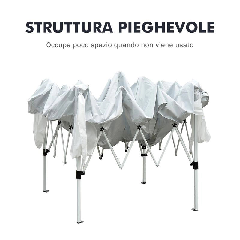 GAZEBO POP-UP IMPERMEABILE BIANCO 3 X 3 M