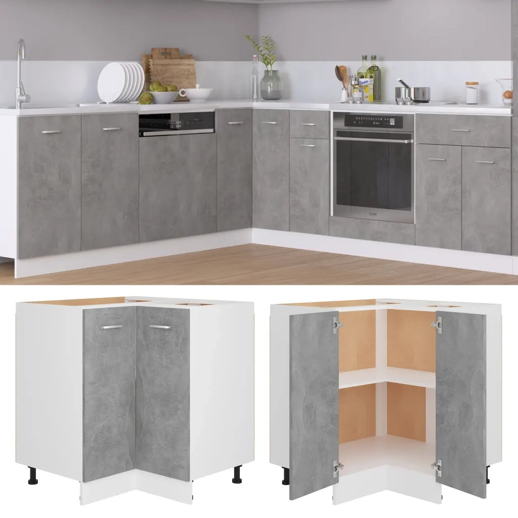 Mobile Angolare Â“LyonÂ” Grigio Cemento 75,5x75,5x81,5 cm in