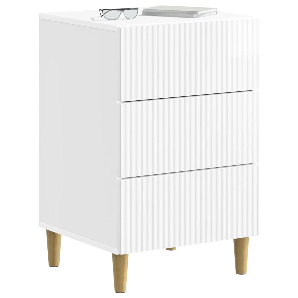 Armadio da Notte con cassetto Bianco Lucido 43 x 41 x 66,5 cm