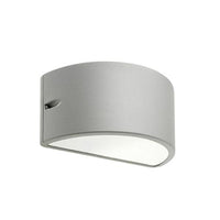 Lampada Applique Mezza Luna Chiusa Colore Alluminio per Esterno Linea Umbe Sovil