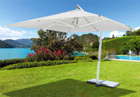 Ombrellone da Giardino Decentrato in Alluminio 3,5x3,5m Vorghini Bianco