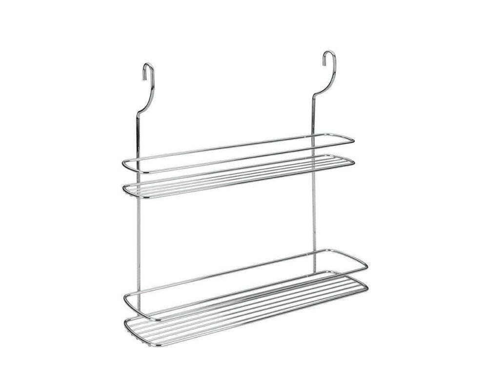 MENSOLA 2 PIANI PORTA SPEZIE CROMO LONARDO 35x9x38 CM