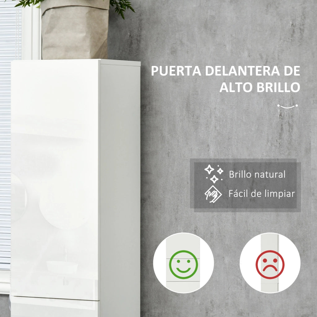 Colonna Bagno con Cassetto e Ripiani Aperti ¨C zephmum ¨C 30x28x170 cm Bianco