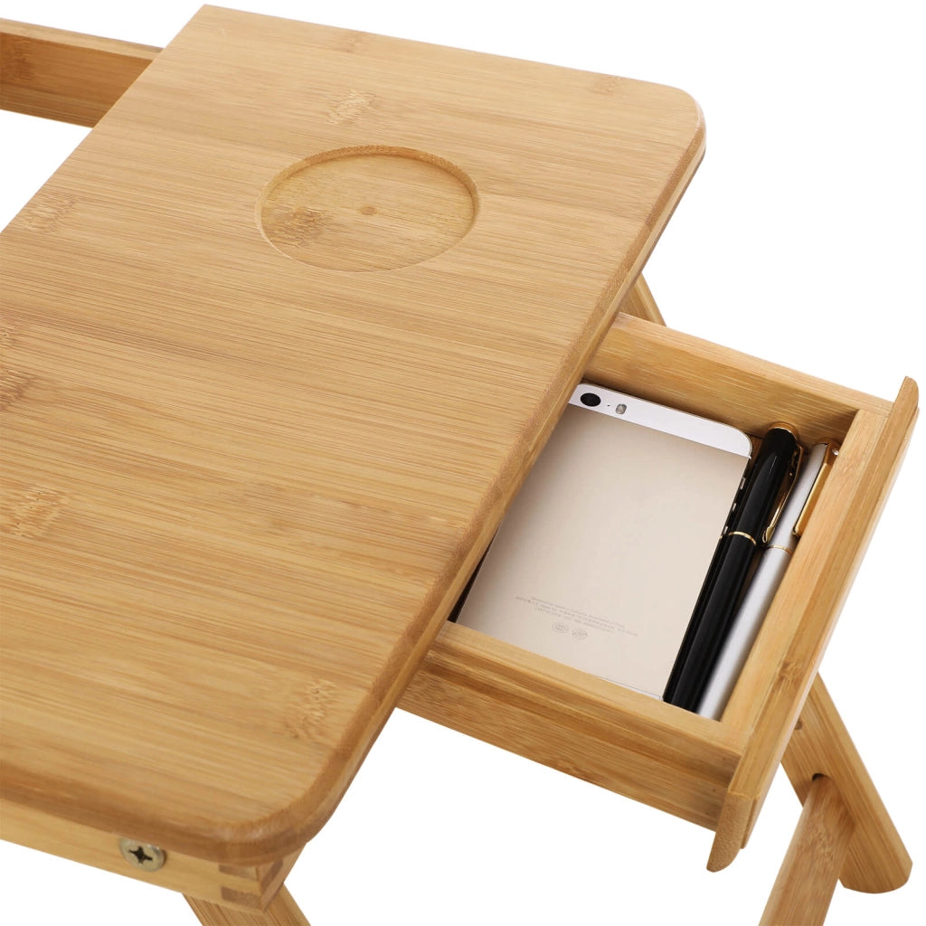 Tavolino da letto pieghevole in bambù per laptop inclinabile 55 x 35 x 29 cm bambù 12_0007655