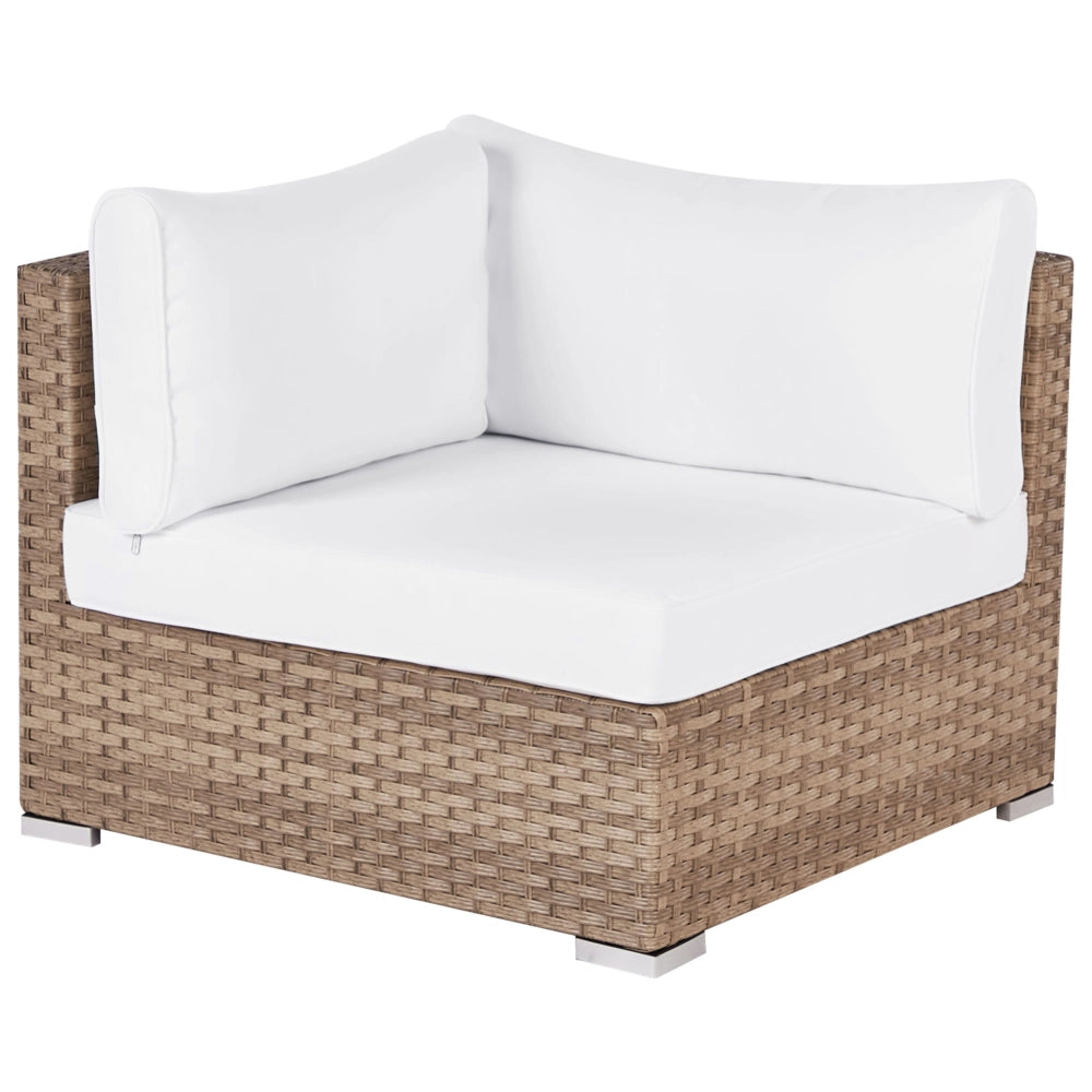Set da giardino composto da divano con tavolino in rattan naturale lato destro 5 posti stile elegante