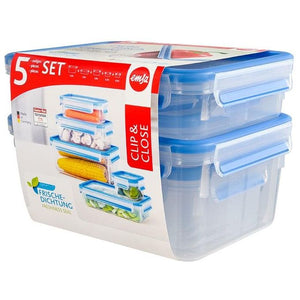 EMSA 512753 recipiente per cibo Rettangolare Scatola Blu, Translucent 5 pz