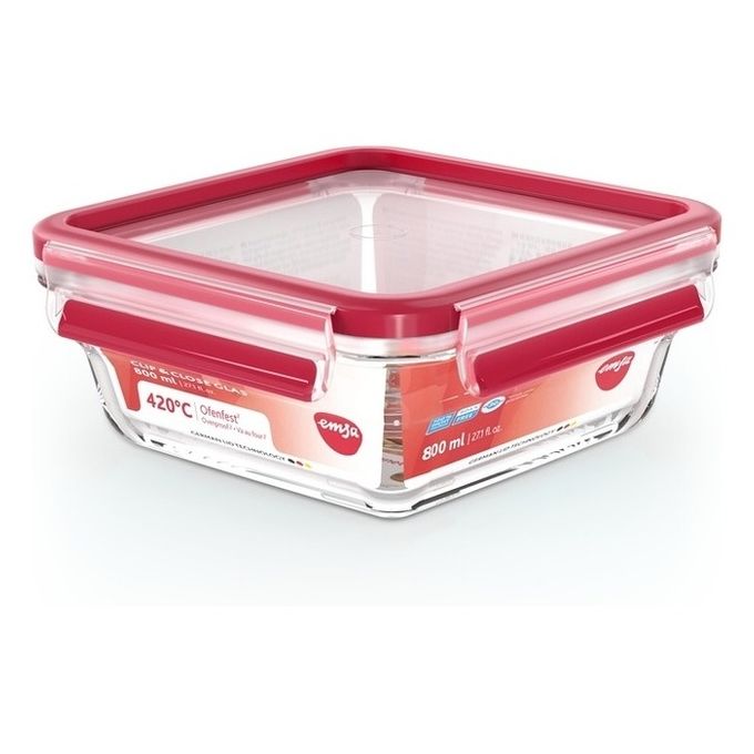 EMSA CLIP & CLOSE N10414 Quadrato Scatola 0,8 L Trasparente 1 pz