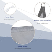 Tenda a Vela Ombreggiante Triangolare 4x4x4m in Poliestere Grigio